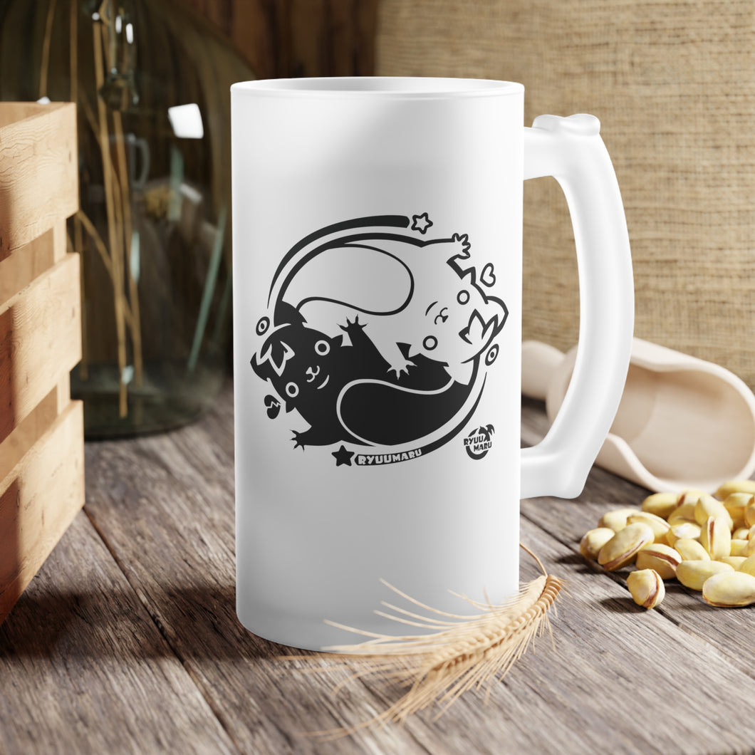 Twin Heroes Frosted Glass Mug